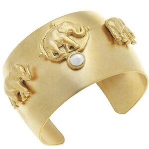 New without tags- Susan Shaw Elephant Pearl Cuff Bracelet - Retails $136